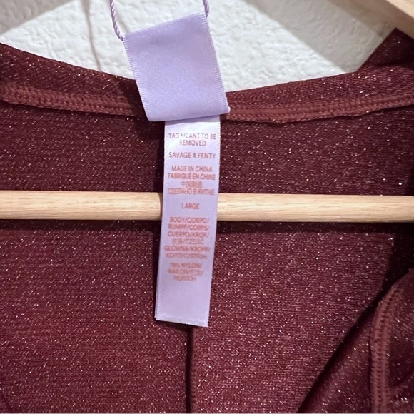 SAVAGE x FENTY Sleep and Shine Hooded Onesie in Red Cocoa Size L - Picture 11 of 12